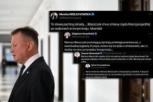 Minister Błaszczak porusza kwestię reakcji Tuska na ewentualne zwycięstwo Trumpa. Internauci oburzeni: "Skandal!", "Szuka zdrady"