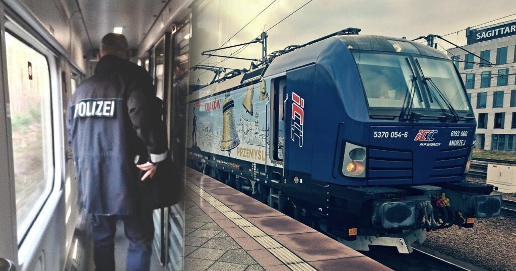 Oto kilka propozycji przeredagowanego tytułu z zachowaniem sensu i zapewnieniem unikalności: 1. Pierwsza podróż tym pociągiem PKP. Niemiecka policja odezwała się po polsku 2. Przełomowy kurs PKP – niemiecka policja zwróciła się do pasażerów po polsku 3. Nowatorski przejazd PKP – po raz pierwszy usłyszałem polski od niemieckiej policji 4. Premierowa trasa pociągu PKP. Po polsku odezwała się niemiecka Polizei 5. Nietypowa podróż PKP: niemiecka policja przemówiła w naszym języku 6. PKP uruchomiło nowy pociąg – a niemiecka policja rozmawiała z pasażerami po polsku